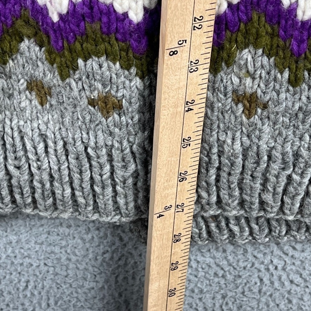 Imbabura Cardigan Cover Sweater Shawl 100% Wool Fair Isle Chunky Knit Womens M - Picture 11 of 11